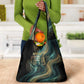 Amun Ancient Egyptian Grocery Bag with Mystical Smoke Swirl Pattern, Fiery Ram Head, and Hieroglyphic - African Pride