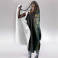 Amun Ancient Egyptian Hooded Blanket with Mystical Smoke Swirl Pattern, Fiery Ram Head, and Hieroglyphic - African Pride