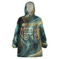 Amun Ancient Egyptian Kid Wearable Blanket Hoodie with Mystical Smoke Swirl Pattern, Fiery Ram Head, and Hieroglyphic - African Pride