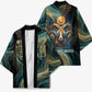 Amun Ancient Egyptian Kimono with Mystical Smoke Swirl Pattern, Fiery Ram Head, and Hieroglyphic - African Pride