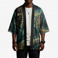Amun Ancient Egyptian Kimono with Mystical Smoke Swirl Pattern, Fiery Ram Head, and Hieroglyphic - African Pride