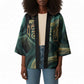 Amun Ancient Egyptian Kimono with Mystical Smoke Swirl Pattern, Fiery Ram Head, and Hieroglyphic - African Pride