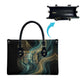 Amun Ancient Egyptian Leather Bag with Mystical Smoke Swirl Pattern, Fiery Ram Head, and Hieroglyphic - African Pride
