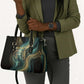 Amun Ancient Egyptian Leather Bag with Mystical Smoke Swirl Pattern, Fiery Ram Head, and Hieroglyphic - African Pride