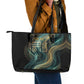 Amun Ancient Egyptian Leather Tote Bag with Mystical Smoke Swirl Pattern, Fiery Ram Head, and Hieroglyphic - African Pride