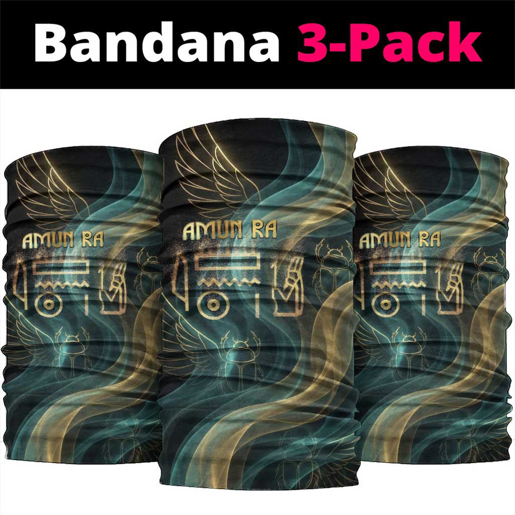 Amun Ancient Egyptian Neck Gaiter with Mystical Smoke Swirl Pattern, Fiery Ram Head, and Hieroglyphic - African Pride