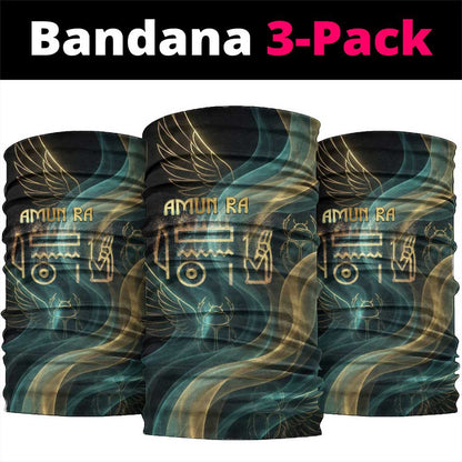 Amun Ancient Egyptian Neck Gaiter with Mystical Smoke Swirl Pattern, Fiery Ram Head, and Hieroglyphic - African Pride