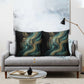 Amun Ancient Egyptian Pillow Cover with Mystical Smoke Swirl Pattern, Fiery Ram Head, and Hieroglyphic - African Pride