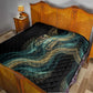 Amun Ancient Egyptian Quilt with Mystical Smoke Swirl Pattern, Fiery Ram Head, and Hieroglyphic - African Pride