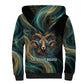 Amun Ancient Egyptian Sherpa Hoodie with Mystical Smoke Swirl Pattern, Fiery Ram Head, and Hieroglyphic - African Pride