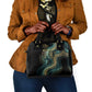 Amun Ancient Egyptian Shoulder Handbag with Mystical Smoke Swirl Pattern, Fiery Ram Head, and Hieroglyphic - African Pride
