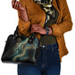 Amun Ancient Egyptian Shoulder Handbag with Mystical Smoke Swirl Pattern, Fiery Ram Head, and Hieroglyphic - African Pride