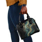 Amun Ancient Egyptian Shoulder Handbag with Mystical Smoke Swirl Pattern, Fiery Ram Head, and Hieroglyphic - African Pride