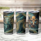 Amun Ancient Egyptian Tumbler Cup with Mystical Smoke Swirl Pattern, Fiery Ram Head, and Hieroglyphic - African Pride