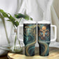 Amun Ancient Egyptian Tumbler With Handle with Mystical Smoke Swirl Pattern, Fiery Ram Head, and Hieroglyphic - African Pride