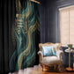 Amun Ancient Egyptian Window Curtain with Mystical Smoke Swirl Pattern, Fiery Ram Head, and Hieroglyphic - African Pride