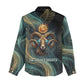 Amun Ancient Egyptian Women Casual Shirt with Mystical Smoke Swirl Pattern, Fiery Ram Head, and Hieroglyphic - African Pride