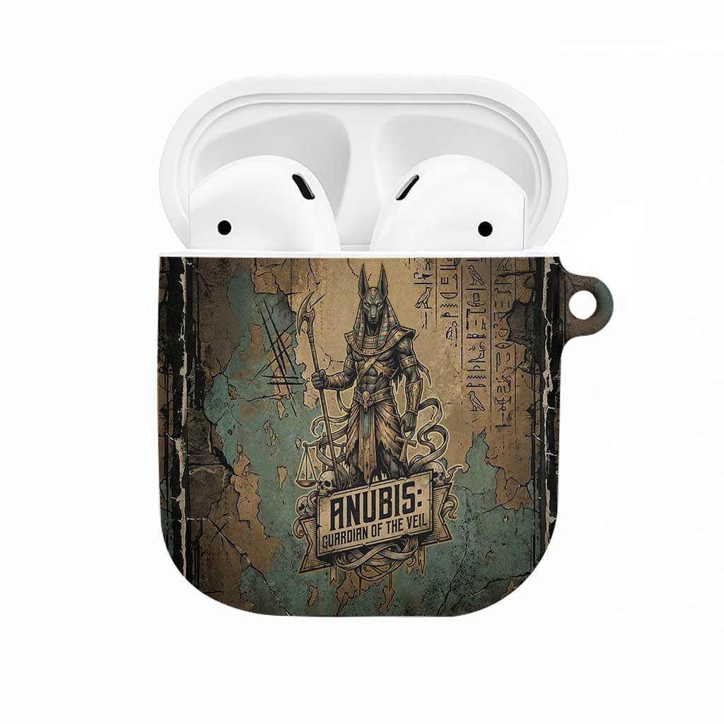 Anubis AirPods Case Ancient Egyptian Aged Papyrus, Scales of Justice, and Egyptian Hieroglyph - African Pride