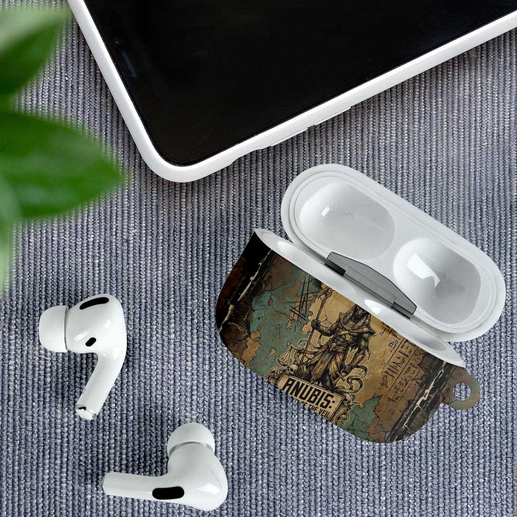Anubis AirPods Case Ancient Egyptian Aged Papyrus, Scales of Justice, and Egyptian Hieroglyph - African Pride