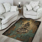 Anubis Area Rug Ancient Egyptian Aged Papyrus, Scales of Justice, and Egyptian Hieroglyph - African Pride