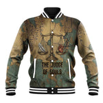 Anubis Baseball Jacket Ancient Egyptian Aged Papyrus, Scales of Justice, and Egyptian Hieroglyph - African Pride