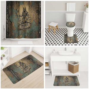 Anubis Bathroom Set Ancient Egyptian Aged Papyrus, Scales of Justice, and Egyptian Hieroglyph - African Pride