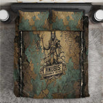 Anubis Bedding Set Ancient Egyptian Aged Papyrus, Scales of Justice, and Egyptian Hieroglyph - African Pride