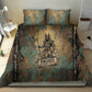 Anubis Bedding Set Ancient Egyptian Aged Papyrus, Scales of Justice, and Egyptian Hieroglyph - African Pride