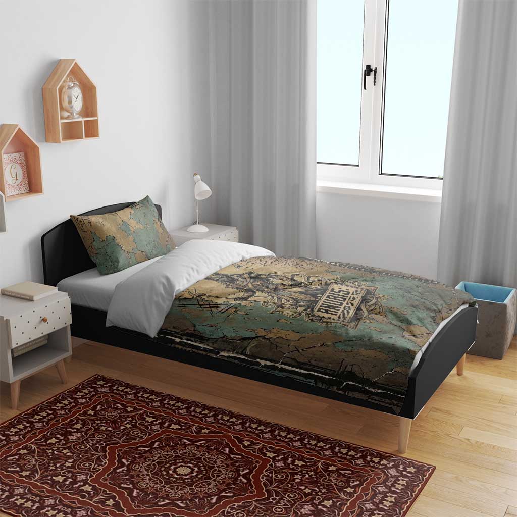 Anubis Bedding Set Ancient Egyptian Aged Papyrus, Scales of Justice, and Egyptian Hieroglyph - African Pride