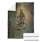 Anubis Blanket Ancient Egyptian Aged Papyrus, Scales of Justice, and Egyptian Hieroglyph - African Pride