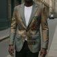 Anubis Blazer Ancient Egyptian Aged Papyrus, Scales of Justice, and Egyptian Hieroglyph - African Pride