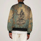 Anubis Bomber Jacket Ancient Egyptian Aged Papyrus, Scales of Justice, and Egyptian Hieroglyph - African Pride