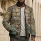 Anubis Bomber Puffer Jacket Ancient Egyptian Aged Papyrus, Scales of Justice, and Egyptian Hieroglyph - African Pride