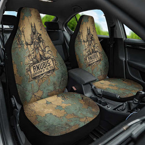 Anubis Car Seat Cover Ancient Egyptian Aged Papyrus, Scales of Justice, and Egyptian Hieroglyph - African Pride