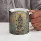 Anubis Ceramic Mug Ancient Egyptian Aged Papyrus, Scales of Justice, and Egyptian Hieroglyph - African Pride