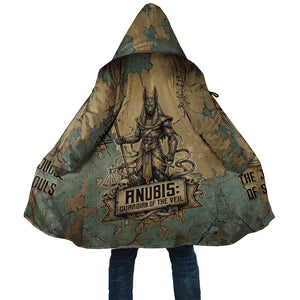 Anubis Cloak Ancient Egyptian Aged Papyrus, Scales of Justice, and Egyptian Hieroglyph - African Pride
