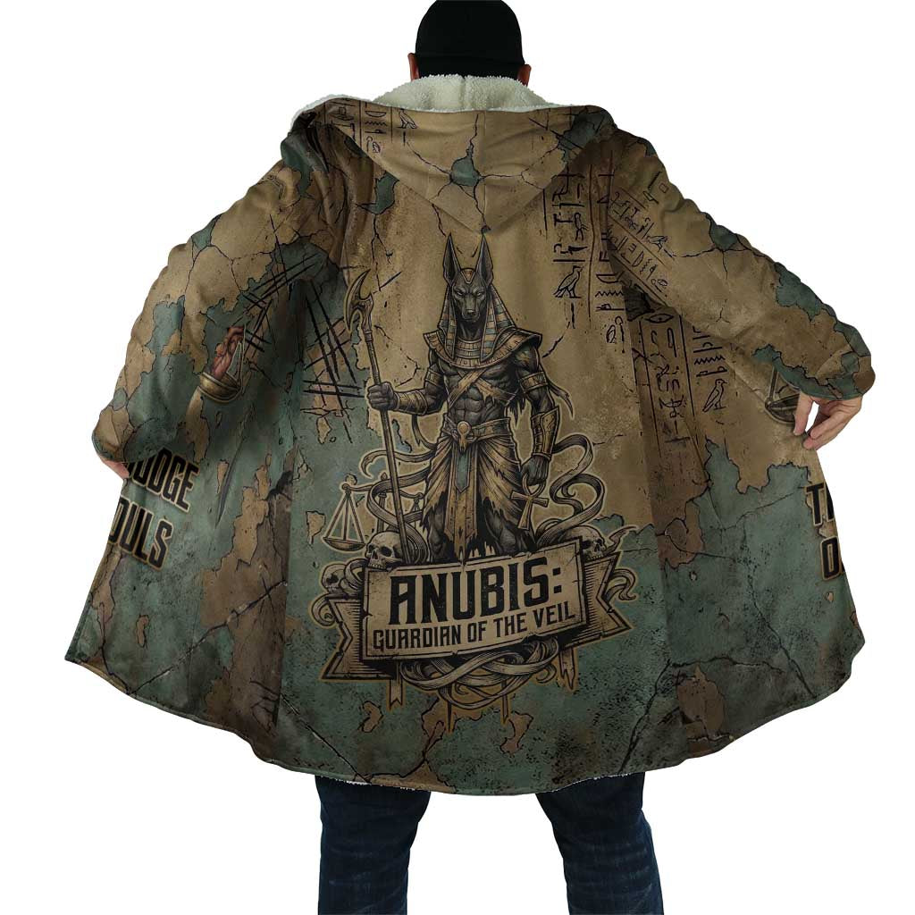 Anubis Cloak Ancient Egyptian Aged Papyrus, Scales of Justice, and Egyptian Hieroglyph - African Pride