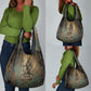 Anubis Grocery Bag Ancient Egyptian Aged Papyrus, Scales of Justice, and Egyptian Hieroglyph - African Pride