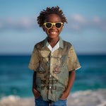 Anubis Kid Hawaiian Shirt Ancient Egyptian Aged Papyrus, Scales of Justice, and Egyptian Hieroglyph - African Pride