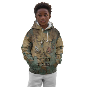 Anubis Kid Hoodie Ancient Egyptian Aged Papyrus, Scales of Justice, and Egyptian Hieroglyph - African Pride