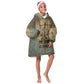 Anubis Kid Wearable Blanket Hoodie Ancient Egyptian Aged Papyrus, Scales of Justice, and Egyptian Hieroglyph - African Pride
