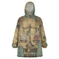 Anubis Kid Wearable Blanket Hoodie Ancient Egyptian Aged Papyrus, Scales of Justice, and Egyptian Hieroglyph - African Pride