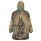 Anubis Kid Wearable Blanket Hoodie Ancient Egyptian Aged Papyrus, Scales of Justice, and Egyptian Hieroglyph - African Pride