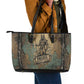 Anubis Leather Tote Bag Ancient Egyptian Aged Papyrus, Scales of Justice, and Egyptian Hieroglyph - African Pride