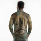 Anubis Long Sleeve Polo Shirt Ancient Egyptian Aged Papyrus, Scales of Justice, and Egyptian Hieroglyph - African Pride