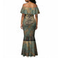 Anubis Mermaid Dress Ancient Egyptian Aged Papyrus, Scales of Justice, and Egyptian Hieroglyph - African Pride