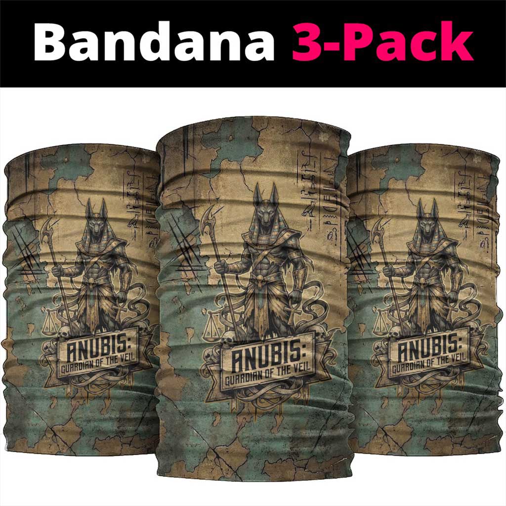 Anubis Neck Gaiter Ancient Egyptian Aged Papyrus, Scales of Justice, and Egyptian Hieroglyph - African Pride