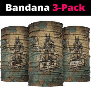 Anubis Neck Gaiter Ancient Egyptian Aged Papyrus, Scales of Justice, and Egyptian Hieroglyph - African Pride