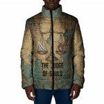 Anubis Padded Jacket Ancient Egyptian Aged Papyrus, Scales of Justice, and Egyptian Hieroglyph - African Pride