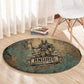 Anubis Round Carpet Ancient Egyptian Aged Papyrus, Scales of Justice, and Egyptian Hieroglyph - African Pride